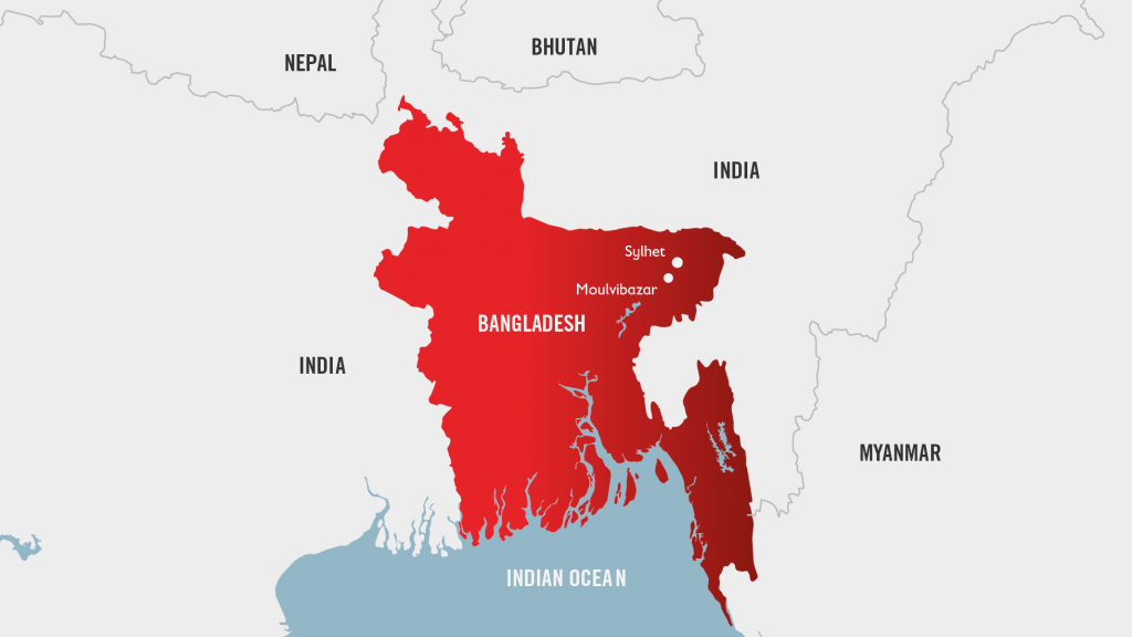 Mapa de Bangladés