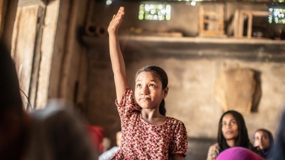 Taslima, 10 años, una niña de un colegio en Bagladés