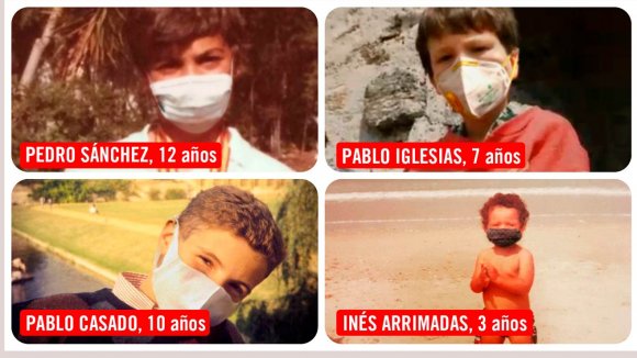 Políticos españoles con mascarillas para la campaña #QueNadieQuedeAtrás Políticos españoles con mascarillas para la campaña de Save the Children #QueNadieQuedeAtrás
