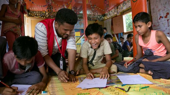 Nur, niño rohingya refugiado Nur niño rohingya
