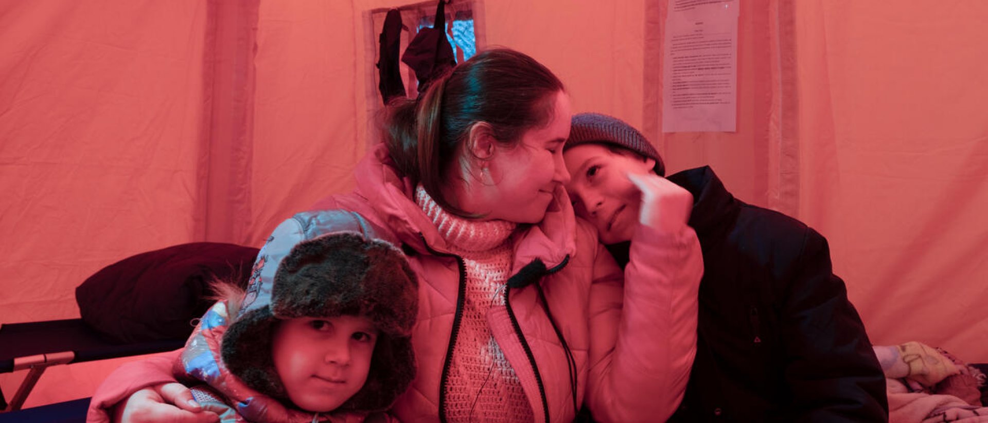 Familia refugiada ucraniana
