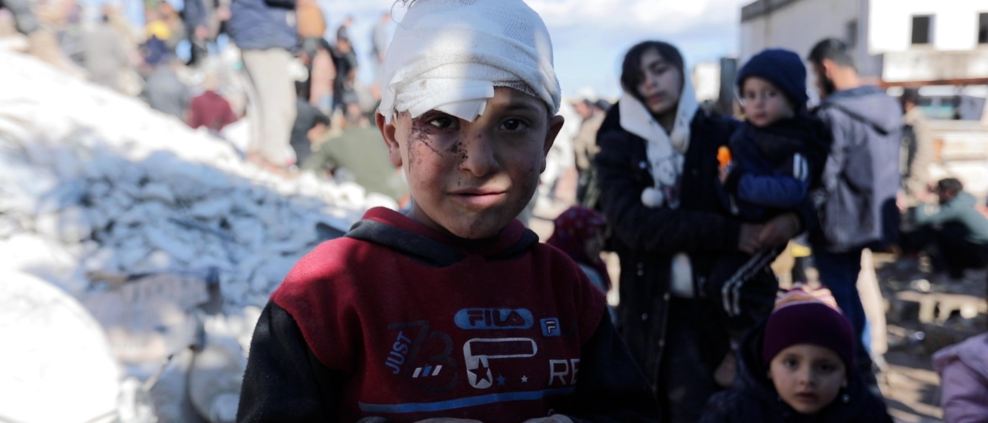 Niño sirio víctima del terremoto