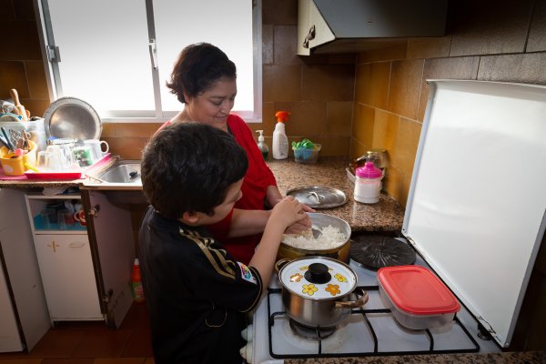 Raquel y su hijo