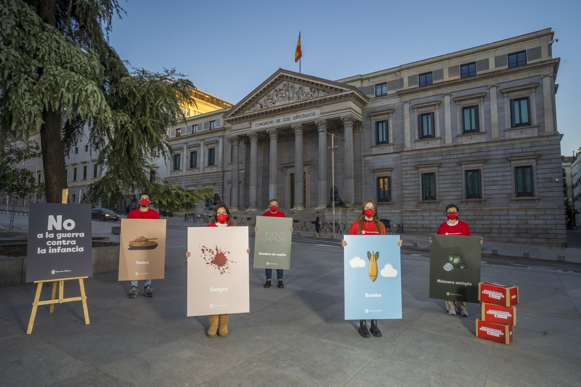 No a la guerra contra la infància Acte carrer Síria Congrés Diputats
