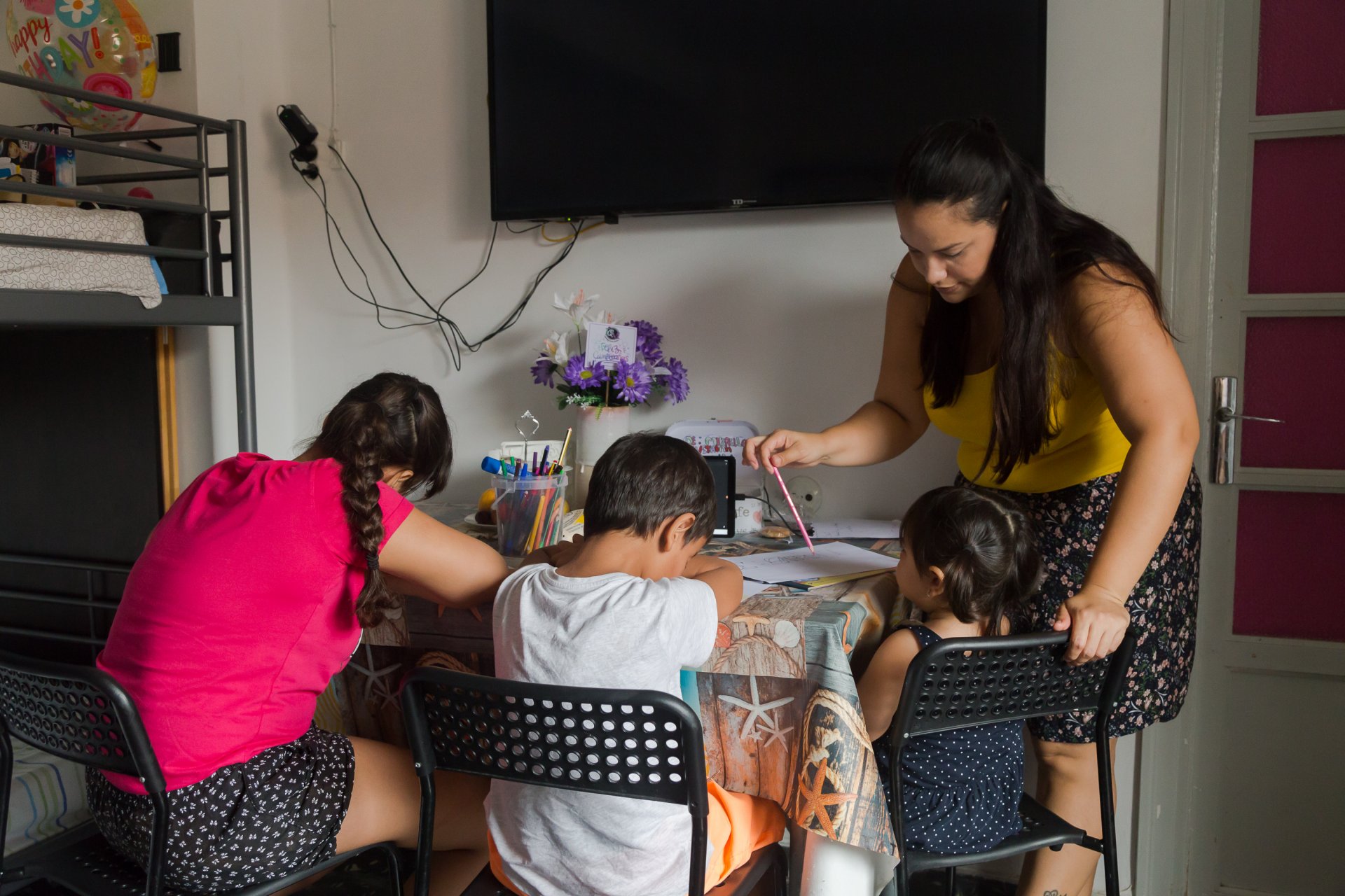 Cristina y sus hijos en Valencia