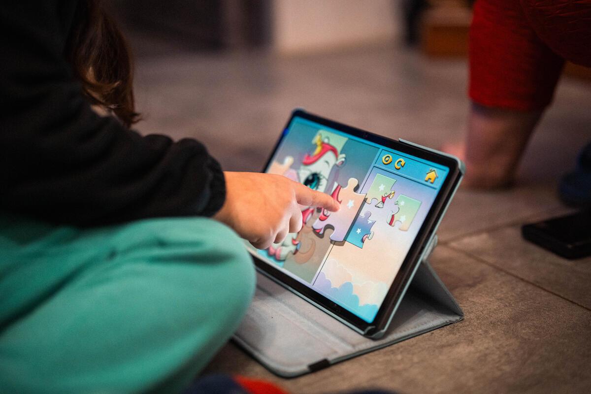 Juegos en una tablet