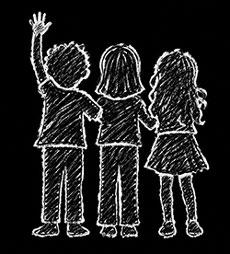 Con la infancia no se juega - Niños y niñas dibujo