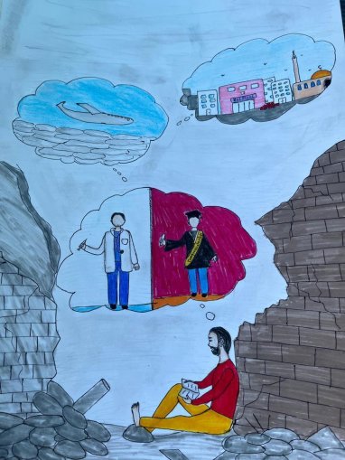 Dibujos niños y niñas de Gaza